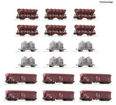 Roco 6600330 – DB 18er-Wagendisplay Rangierbahnhof – Schüttgut 