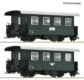 Roco 6240005 (H0e) – ÖBB 2er-Set Schmalspur-Spantenwagen Bi/s, Waldviertel 