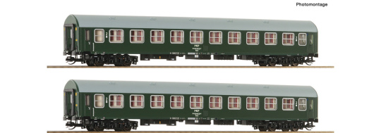 Roco 6280043 (TT) – PKP Reisezugwagen Bwxzd, 2er-Set, 2. Klasse, Epoche IV 