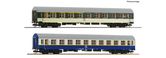 Roco 6280029 (TT) – DR Reisezugwagen Y/B 70, Versuchslackierung, 2er-Set, Epoche IV 