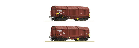 Roco 6680009 (TT) – DR Teleskophaubenwagen Shimmns, 2er-Set, Epoche IV 