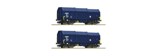 Roco 6680013 (TT) – ZSSK Cargo Teleskophaubenwagen Shimmns, 2er-Set, Epoche VI 