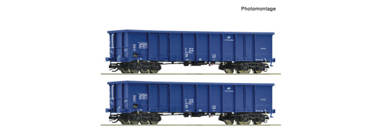Roco 6680033 (TT) – PKP Cargo offene Güterwagen Eaons, 2er-Set, Epoche VI 
