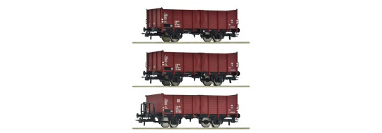 Roco 6600146 – DR offene Güterwagen El-u, 3er-Set, Epoche IV 