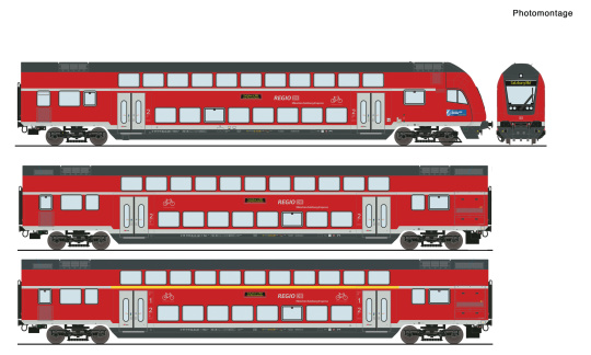 Roco 6220144 (AC) – 3-teiliges Doppelstockwagen-Set der DB AG, digital 