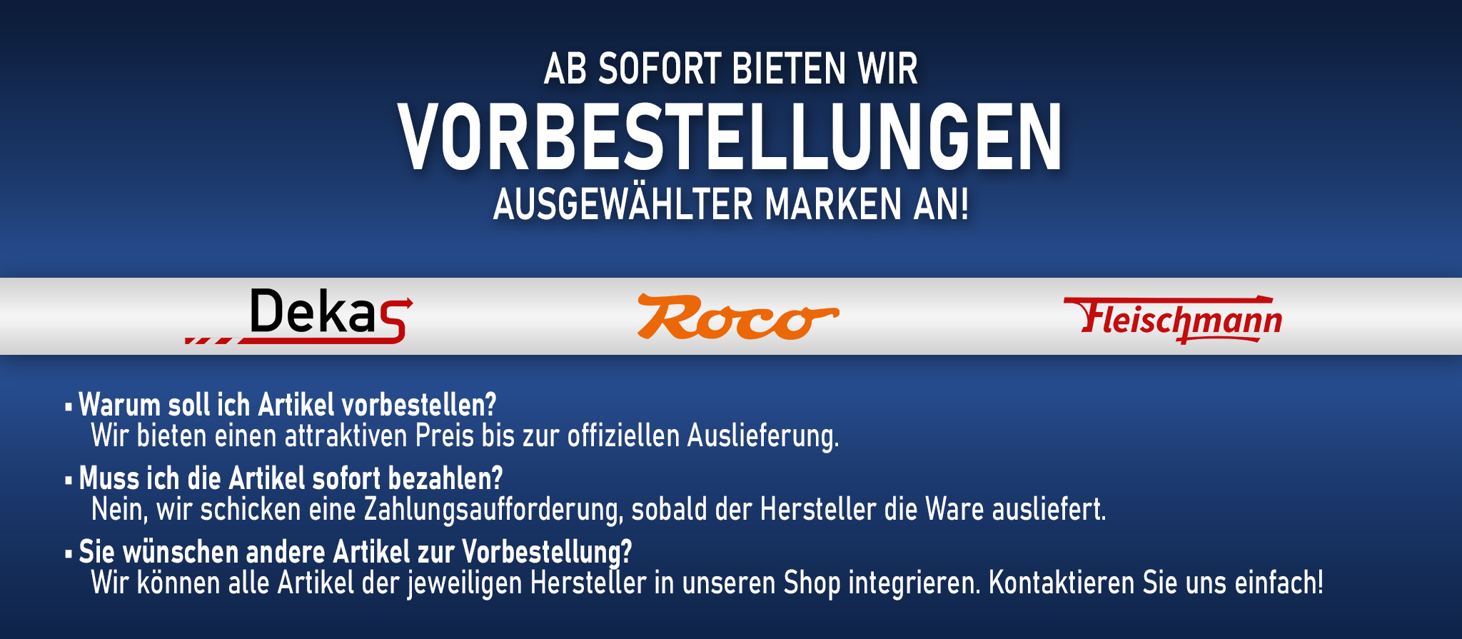 Banner Vorbestellungen